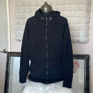 90 degrees black cotton sweatshirt preowned wish zip in front the strap missing